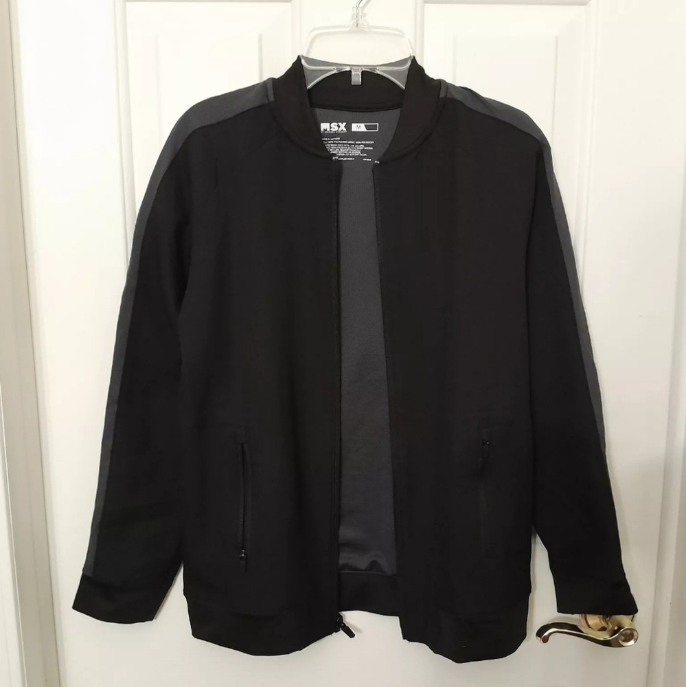 MSX Michael Strahan Boys Track Jacket $60 MSRP Medium Black NEW